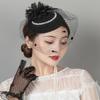Bridal Headdress Retro Hairclip Hair Fascinator Hat Womens Vintage Hat Pillbox Hat Bowknot Veil