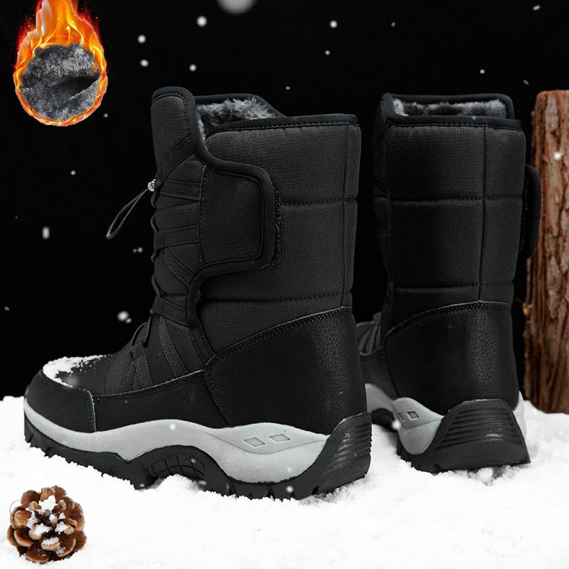 HOHO FAIR Зимняя обувь. Мужская теплая зимняя обувь с высоким берцем и пушистой толстой подошвой. Мужская зимняя спортивная обувь большого размера.
