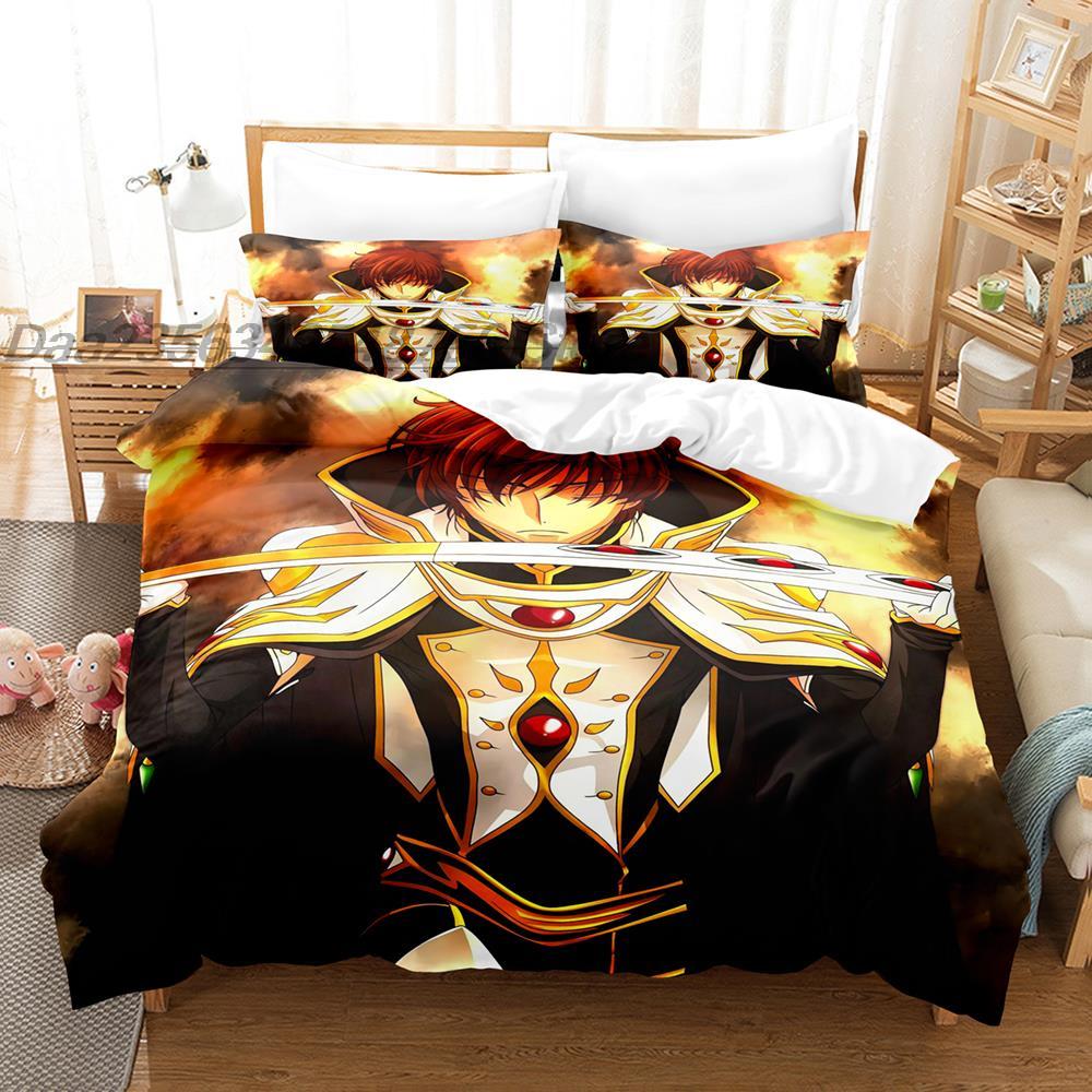 Code Geass Bedding Set Single Twin Full Queen King Size Bed Set Teenager Bedroom Sheet Set 3D Print Anime Kawaii