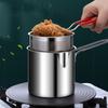 2pcs 3pcs for Kitchen French Fries Deep Fryer Deep Frying Pot 304 Stainless Steel Tempura Fryer Pan With Strainer Milk Pot