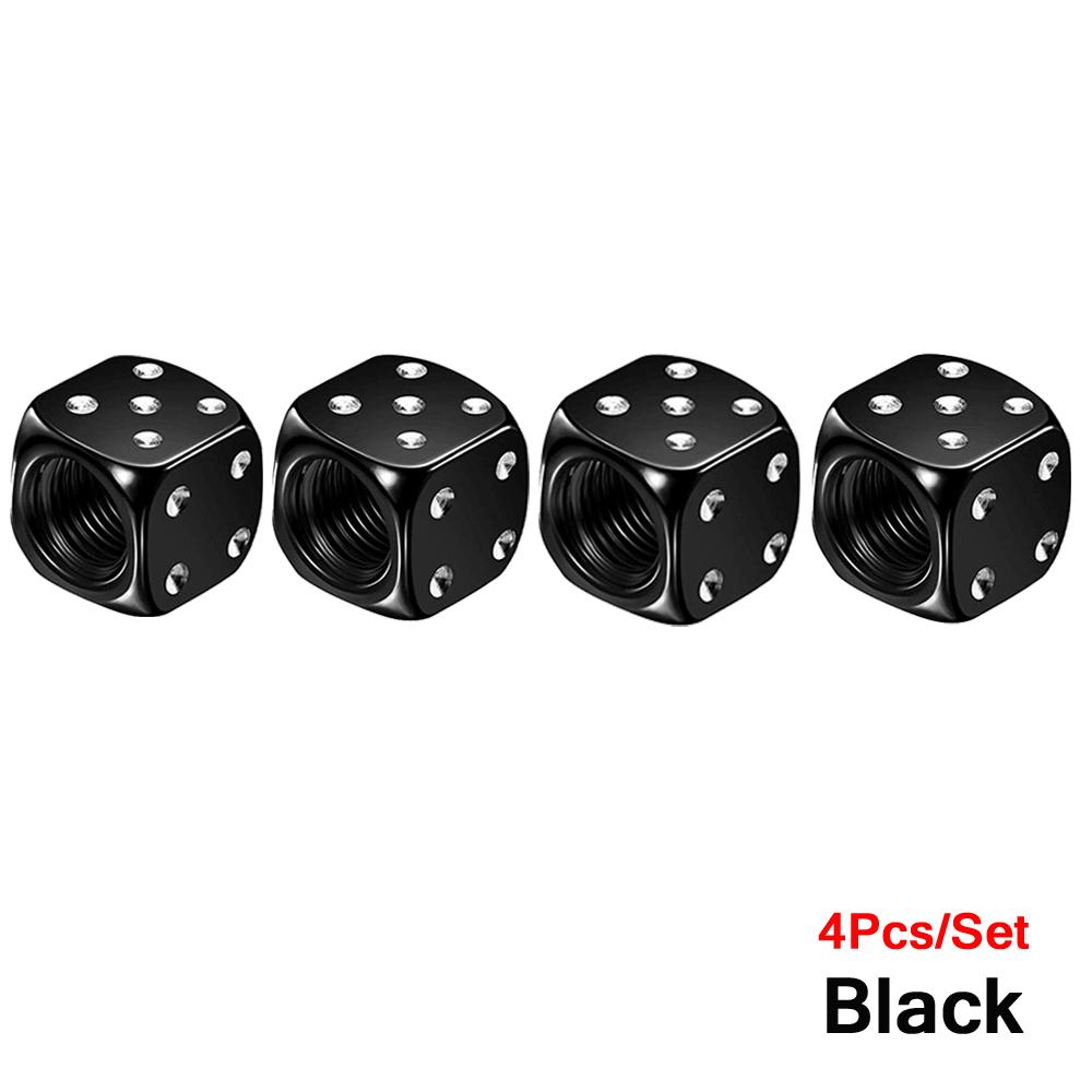 Алюминиевые колпачки для вентилей шин Dice, пылезащитные колпачки для автомобильных, грузовых, мотоциклетных, велосипедных, для вентилей Dice, стержней колес, покрышек, стержней колес, воздушных клапанов, пылезащитный колпачок