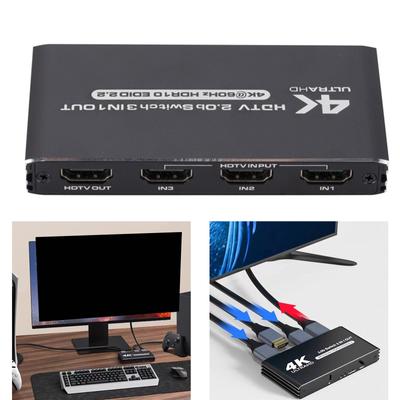 HDMI-совместимый свитч 3 входа 1 выход 4K сплиттер с пультом поддерживает HDR CEC 3D HDCP1.4 3-портовый коммутатор бокс хаб