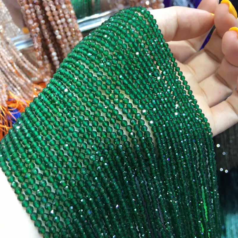 Small Beads Natural Stone Beads Tourmaline Sapphir 2,3,mm Section Loose Beads for Jewelry Making Necklace DIY Bracelet (38cm)