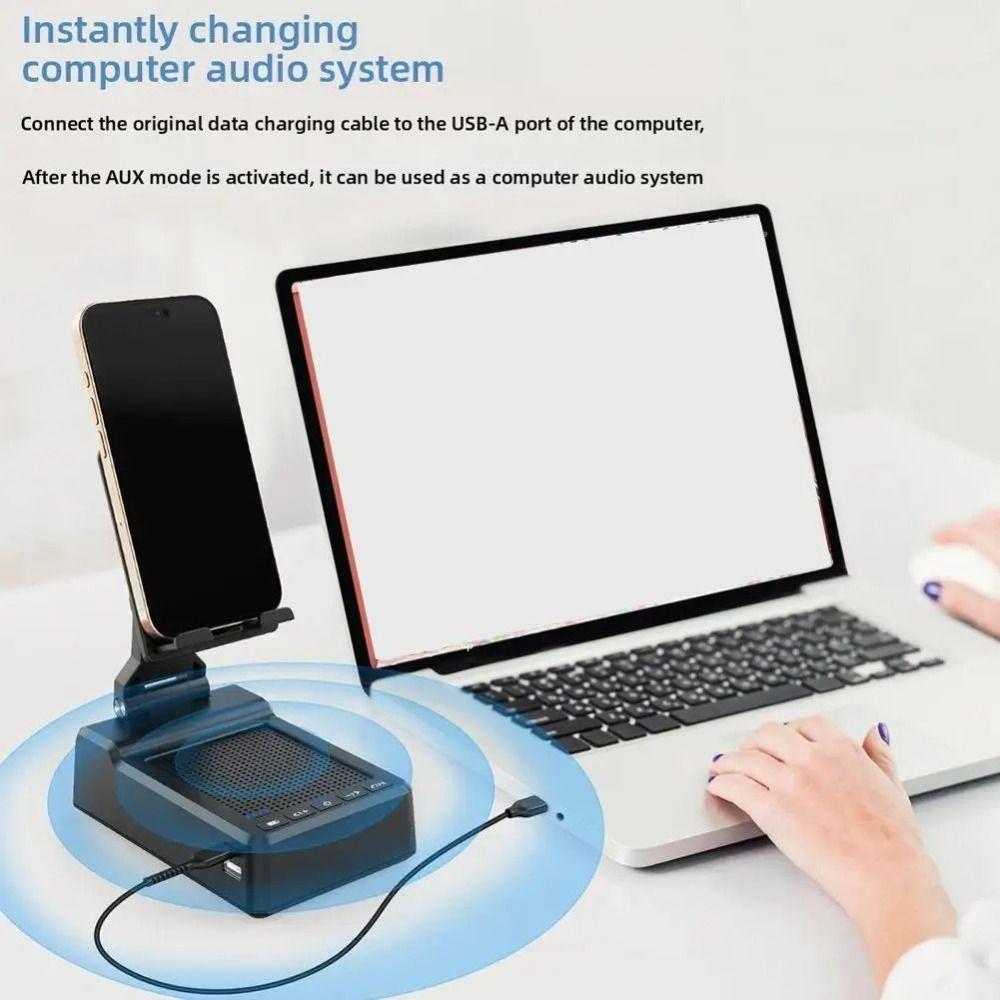 Multi Functional Mobile Phone Holder 3 In 1 Charger Phone Stand with Bluetooth Speaker  Desktop