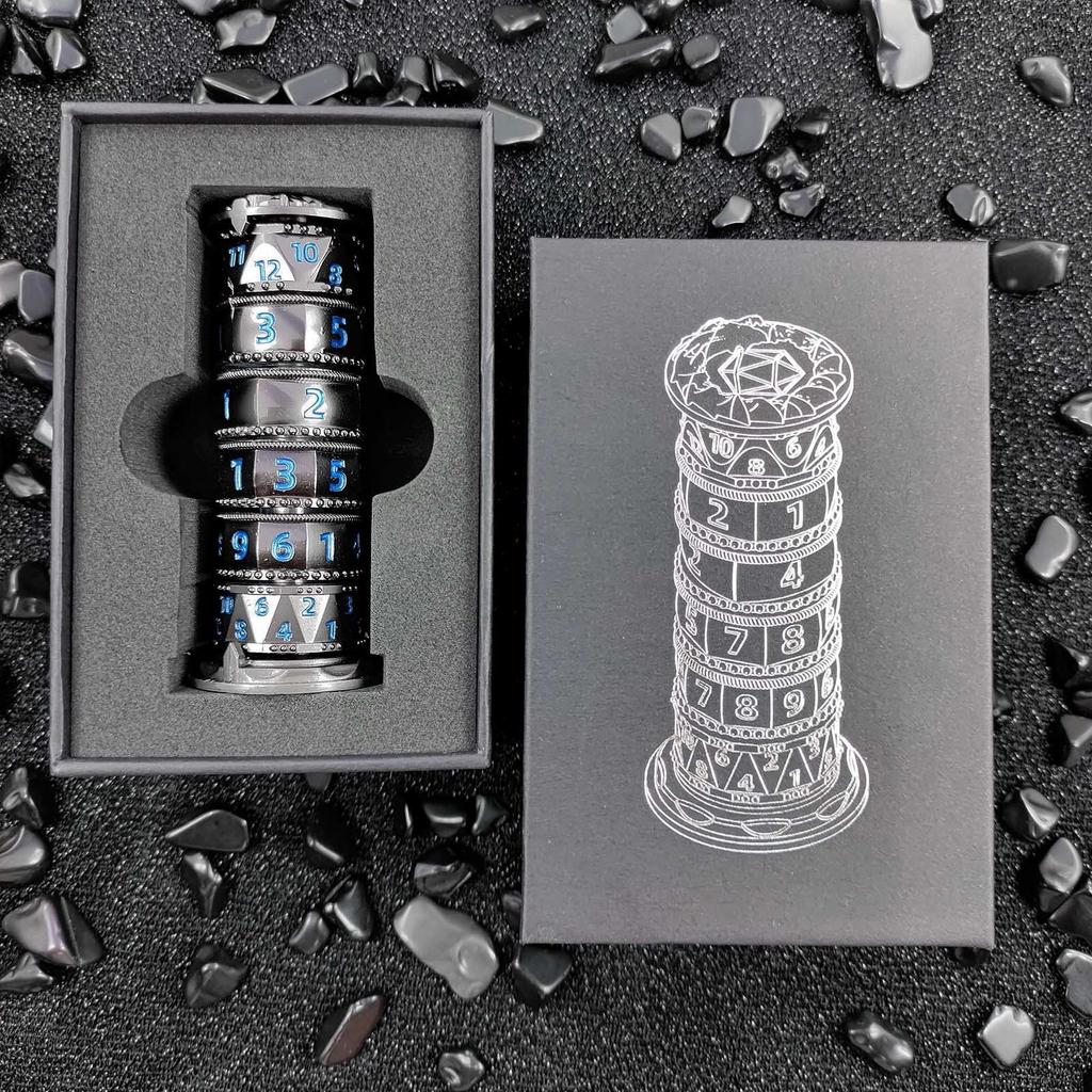 7-in-1 Spinning Dice Towers for Dungeons Dragons RPG COC Run Group Cthulhu Board Game Prop Carving Table Ornaments