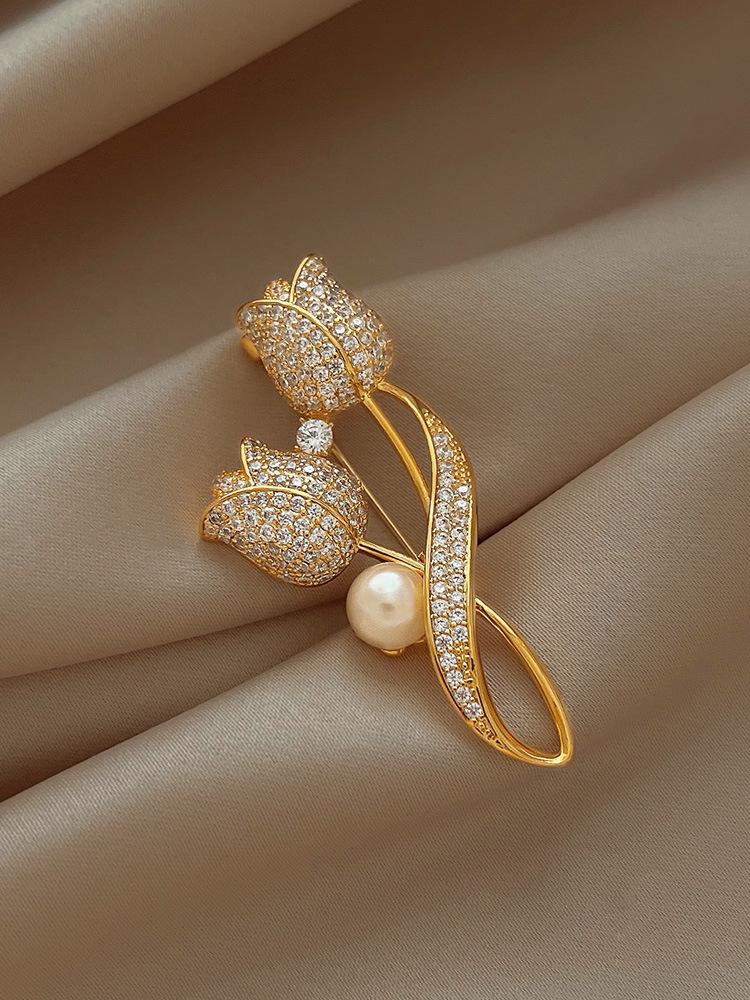 High-End Brooches, Women'S Sense Of Luxury, Niche, High-End Pins, Elegant Temperament, Fixed Clothes, Suits, Pearl Jewelry