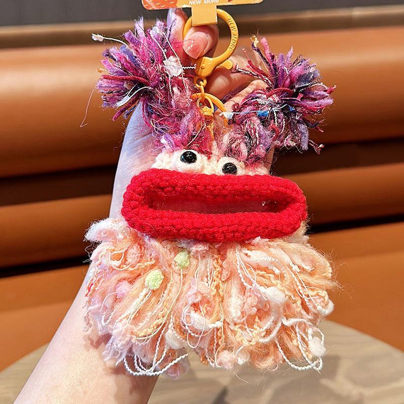 Плюшевая вязаная колбаса плюшевая подвеска в виде рта креативная уродливая кукла органайзер для наушников сумка забавная новинка кулон в виде автомобильного ключа бутик