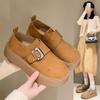 Platform Single Shoes Women's Autumn New Models One-pedal Round Head Retro Height Increase Lazy Children