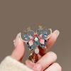 Enamel Painted Butterfly Brooch Women's High-end Atmosphere Luxury Cheongsam Jacket Brooch Coat Temperament Pin