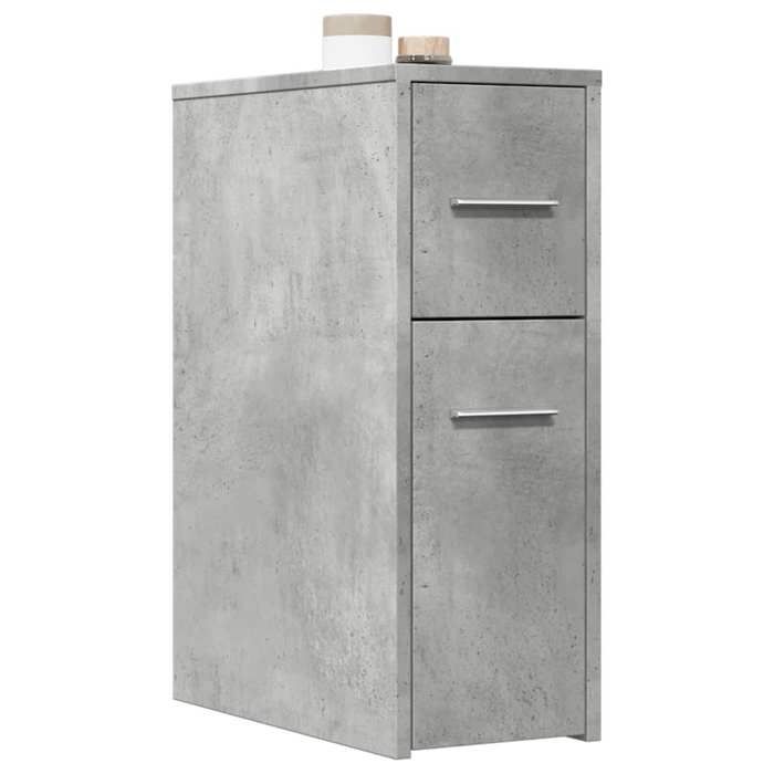 VidaXL Armoire de salle de bain étroite avec roulettes gris béton, armoire de salle de bain haute, rangement de salle de 855280