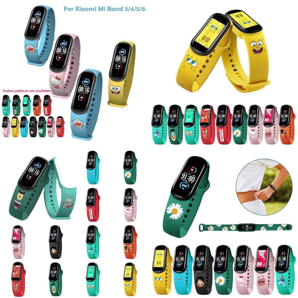 Силиконовый ремешок для Xiaomi Mi Band 3/4/5/6 Регулируемый и удобный браслет для спорта