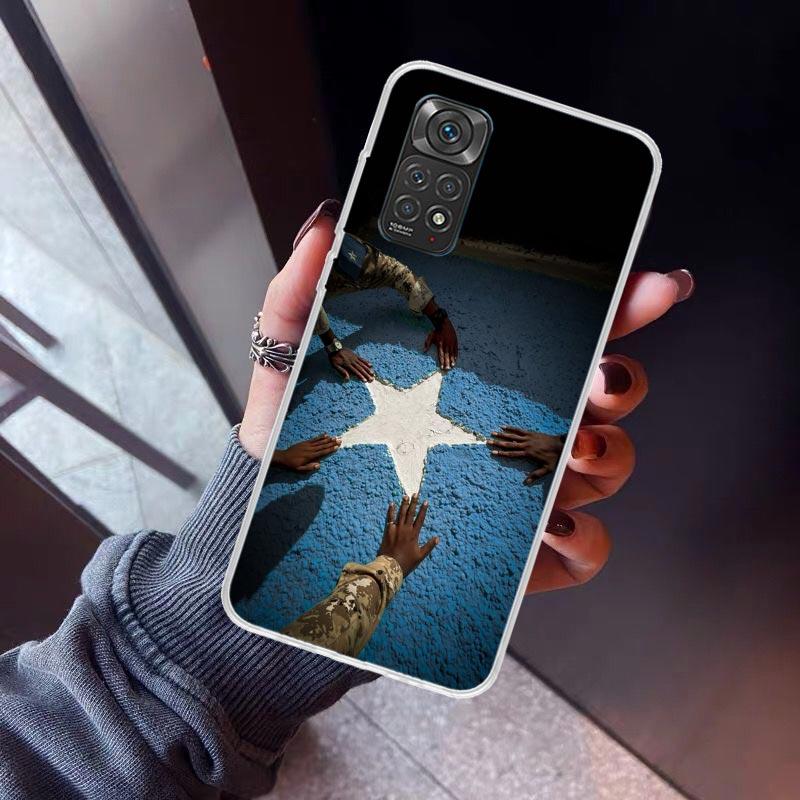Somali Somalia National Flag Phone Case For Xiaomi Redmi Note 10 11 12 13 14 15 Pro Plus 11S 12S 14S 11T 11E 10S Soft TPU Back C