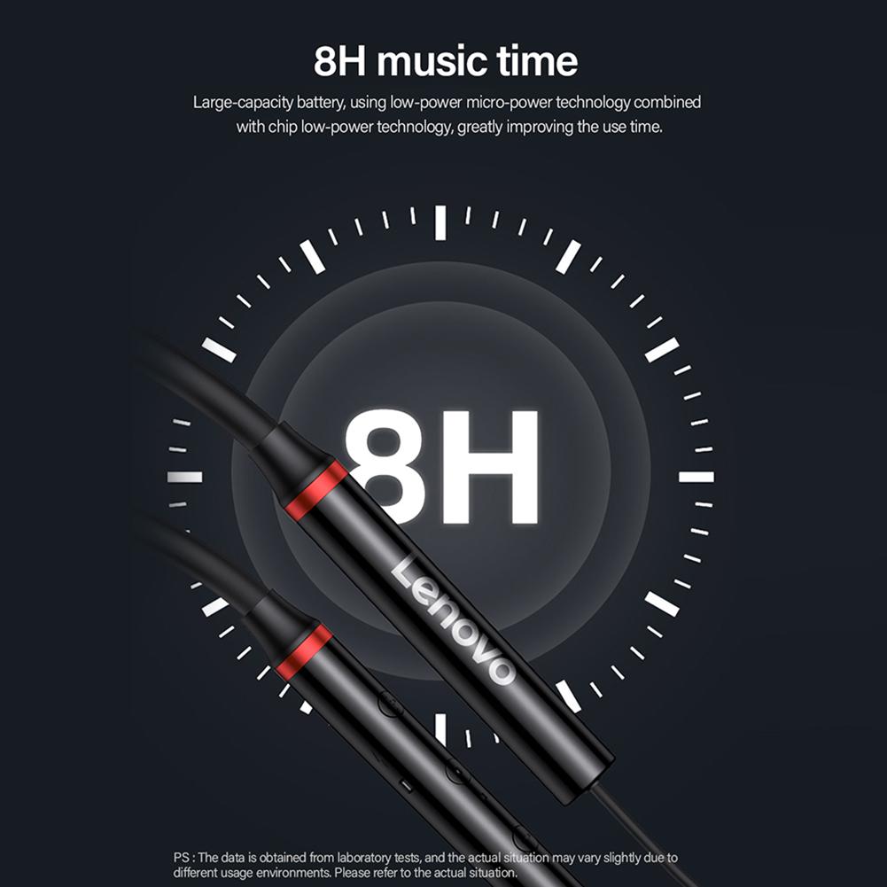 Lenovo Bluetooth-наушники HE05X Беспроводные наушники с магнитным шейным ремешком, водонепроницаемая спортивная гарнитура с микрофоном