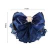 Pearl Bowknot Spring Clip Ribbon Hair Net Cover Elegant Bun Snood  Bank