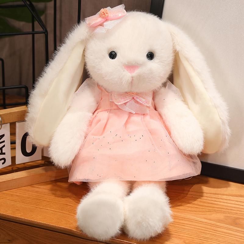 Cute Princess Rabbit Plush Toy, Three-color Dress Bunny Doll, Rabbit Stuffed Animal Toy, Girl's Birthday Gift, Children's Toy