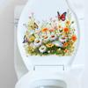Easy To Paste Butterfly Flower Removable Stickers Mildew-proof Toilet Lid Decals  Wall