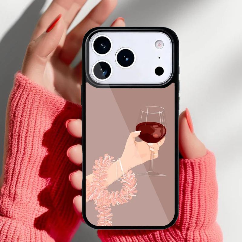 Чехол для телефона с рисунком бокала красного вина для iPhone 17 Air 16e 15 14 13 Pro Max Задняя крышка для 12 11 Pro Coque