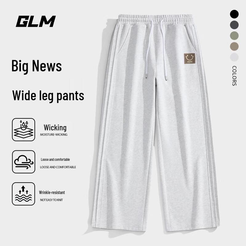 Men's GLM Loose Fit Straight-Leg Curved Design Casual Pants