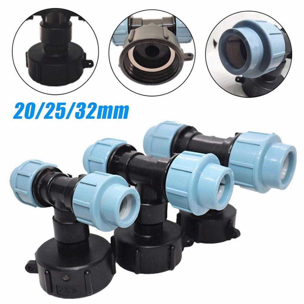 Plastic Straight Tee Water Fittings Connector Tank Adapter Outlet Hose