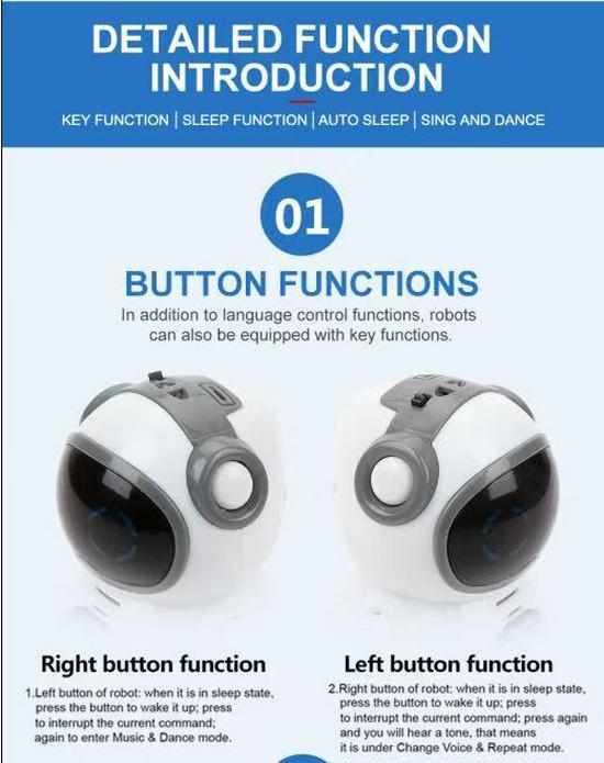 Cross-Border Children's Smart Voice Mini Robot - English Version