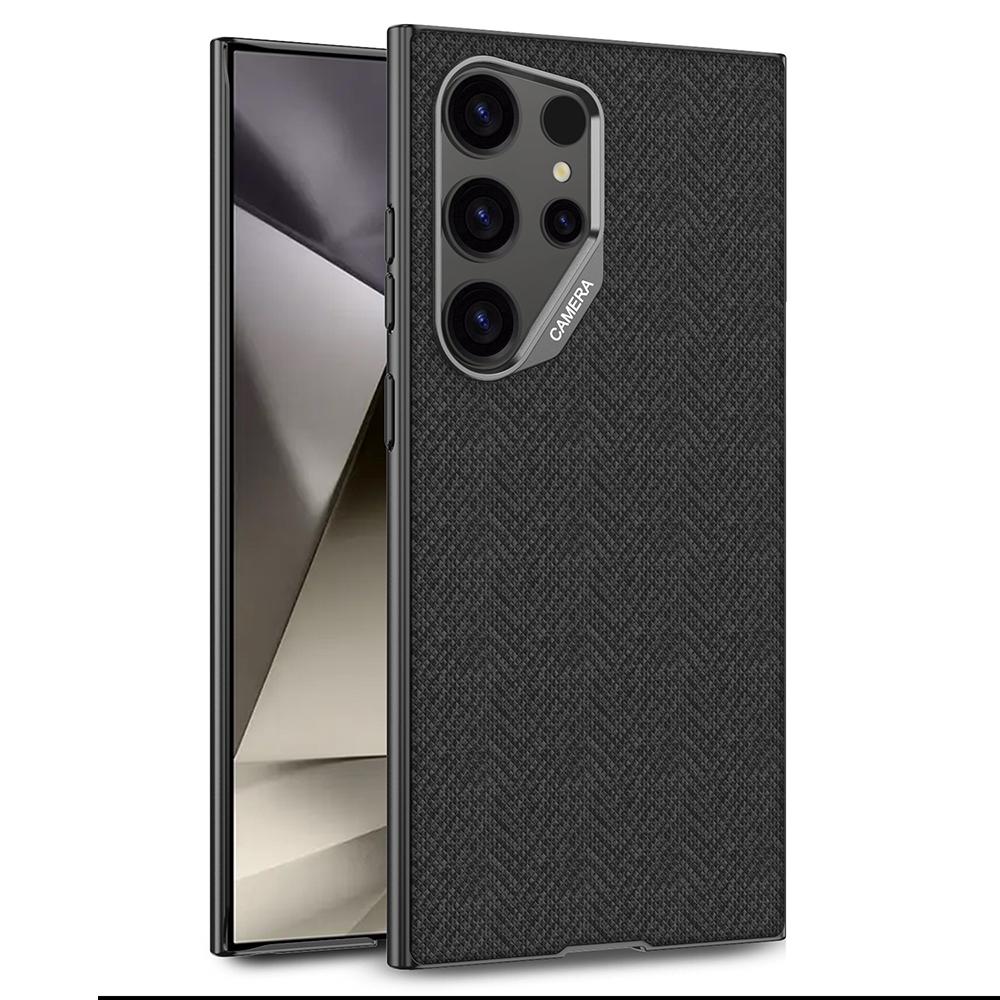 For Samsung Galaxy S24 Ultra Case Skin Touch PC+TPU+Cloth Phone Back Cover