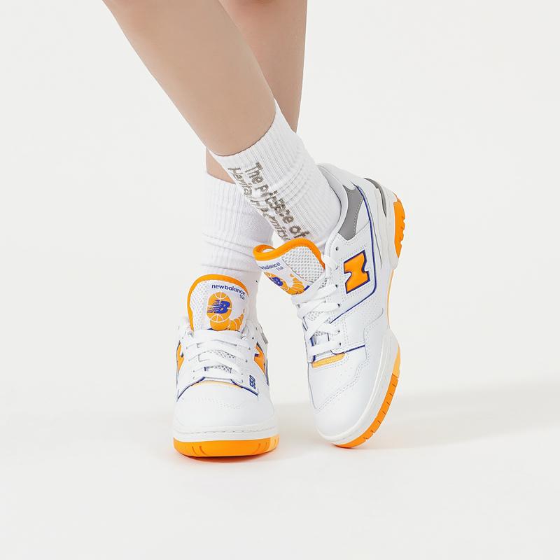 New Balance 550 White Vibrant Orange Sneakers BB550WTO