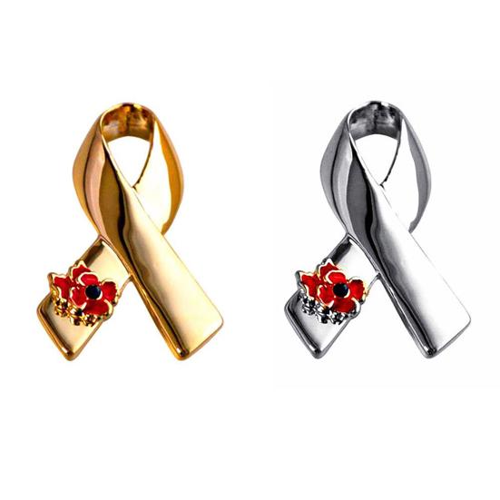Fashion Ribbon Poppy Brooch Pin Cancer Badge Breastpin Evening Party Jewelry Decoration