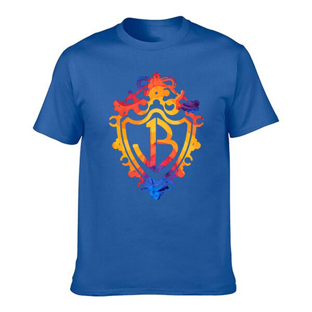 Unisexs Cotton TShirt with Colorful Vintage Shield B Logo Casual Crew Neck Short Sleeve Tee for Daily Wear