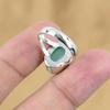 Натуральный зеленый халцедон Бохо Кольцо обещания Свадебное кольцо Размер 7,75 Серебро 925 пробы
