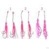 Soft Fishing Lures Squid Skirts Lure Trolling Hoochies With 2 Hook - Pink 6cm