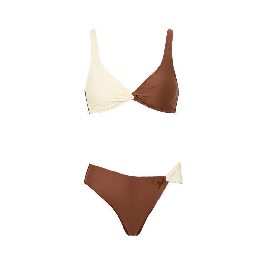 1011 European and American swimwear new color matching simple high-end sense one-piece swimsuit set female explosion 19181