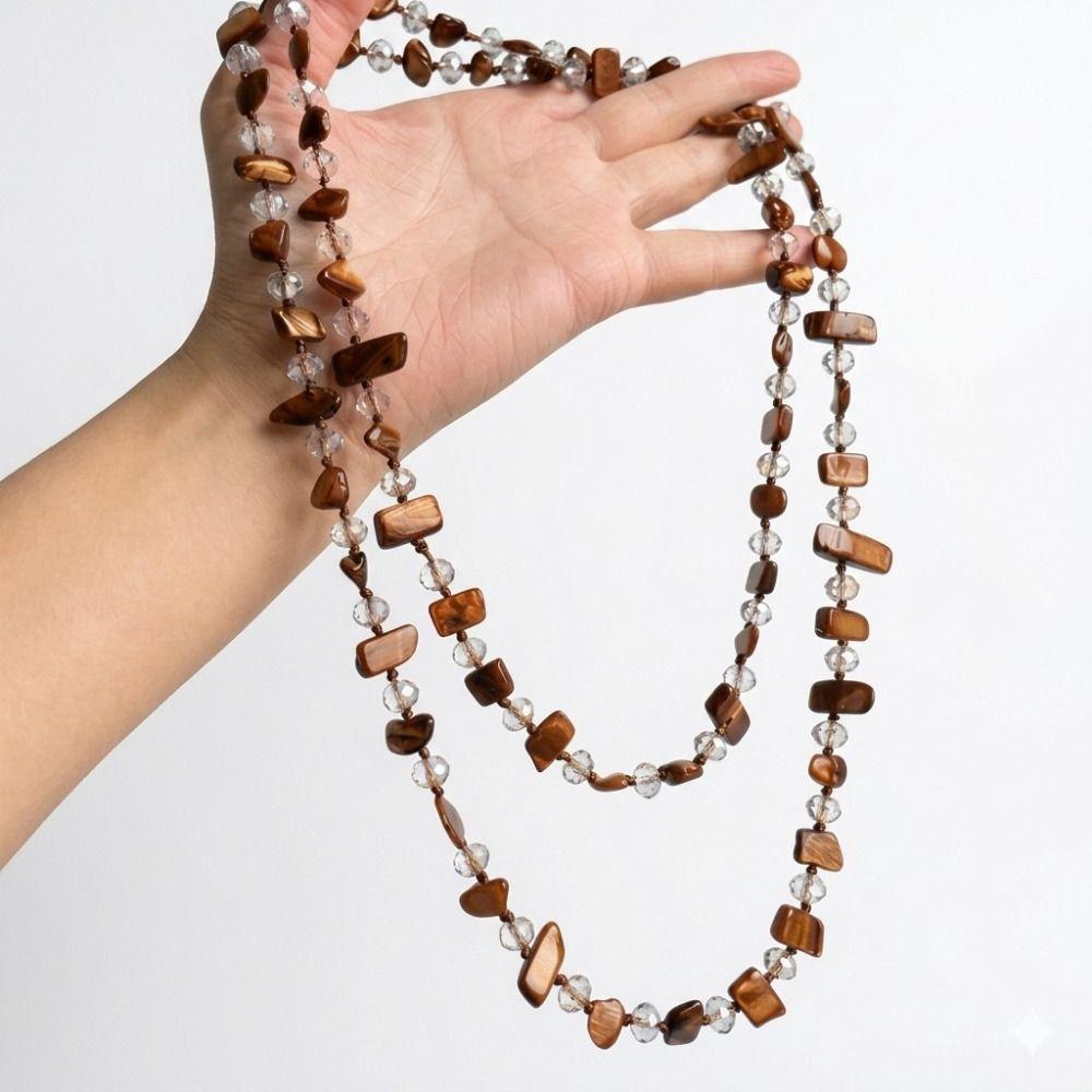 Bohemian Long Necklace Stackable Double Layers Necklace Fashion Jewelry Accessories Women Girls
