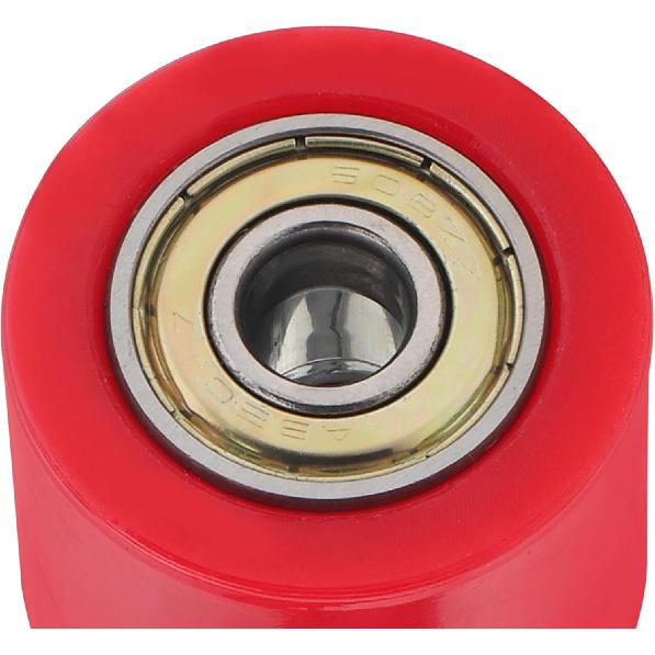 2Pcs 8mm Chain Tensioner Guide Wheel, Drive Pulley Roller for Motorcycle | Pre-installed 608Z bearings, no assembly needed. Rubber + steel