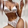Ladies Sexy Bra Set Satin Strap Lingerie Short Soft Comfortable Ladies Bra Set