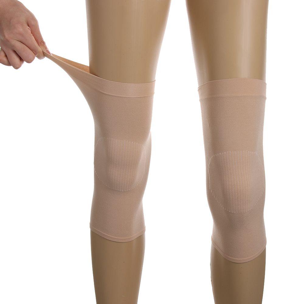 Обезболивание Бег Велоспорт Наколенник Защитная Подушка Невидимые Шелковые Чулки Гетры Наколенники