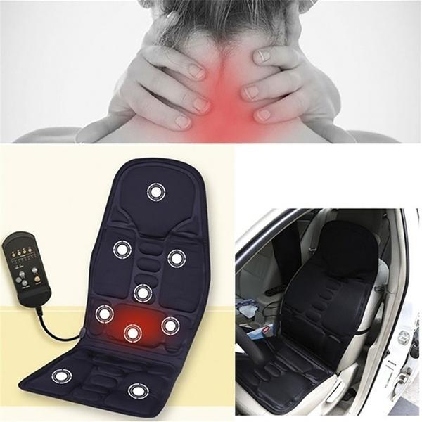 Новая подушка сиденья с вибромассажем и подогревом — 8 стилей массажа для шеи, плеч, спины/поясницы, бедер — идеально подходит для дома, офиса, автомобиля