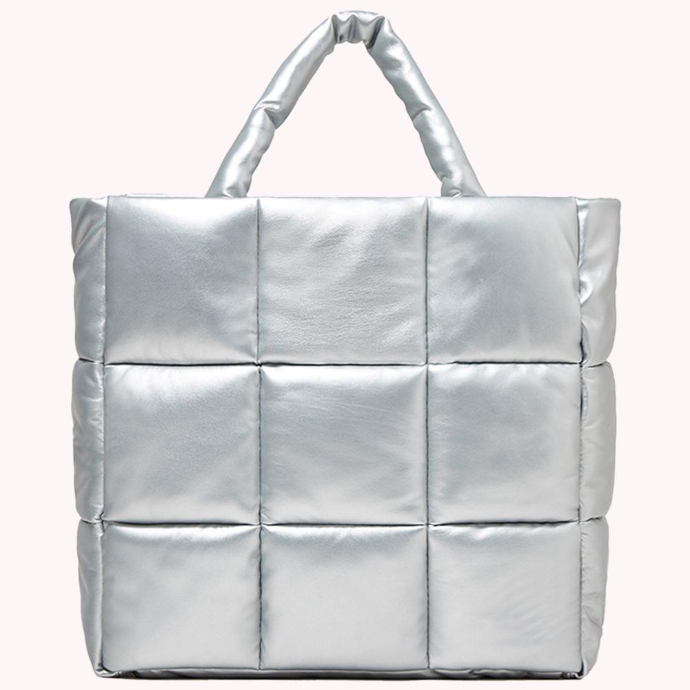 Женская стеганая сумка-тоут, универсальная сумка-тоут с мягкой подкладкой, мягкая стеганая сумка через плечо, легкая сумка для покупок на молнии большой вместимости