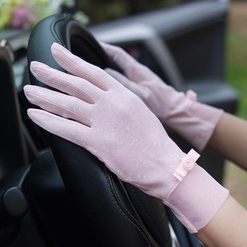 Элегантные кружевные перчатки с бантом для женщин — дышащая защита от солнца, идеально подходит для активного отдыха весной и летом