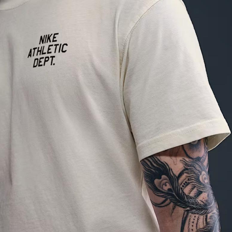 Nike Футболка с коротким рукавом Удобная Универсальная Простая Модная Мужские Топы Светло-бежевый HJ3694-110
