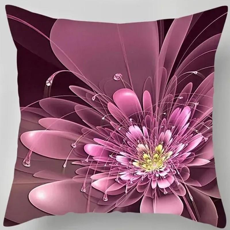 Colorful Fantasy Flowers Printed Pillow Covers Pattern Cushion Cover Suitable For Sofa Bedroom Car Pillow Cover