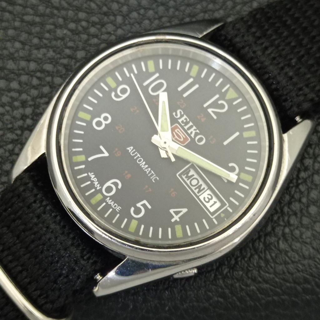 АВТОМАТИЧЕСКИЕ 6309A ВИНТАЖНЫЕ SEIKO 5 ЯПОНИЯ МУЖСКИЕ ЧАСЫ С ЧЕРНЫМ ЦИФЕРБЛАТОМ a701470-5