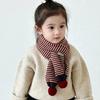 Chic Baby Pom-Pom Knit Scarf: Color Block, Unisex, Warm Wool