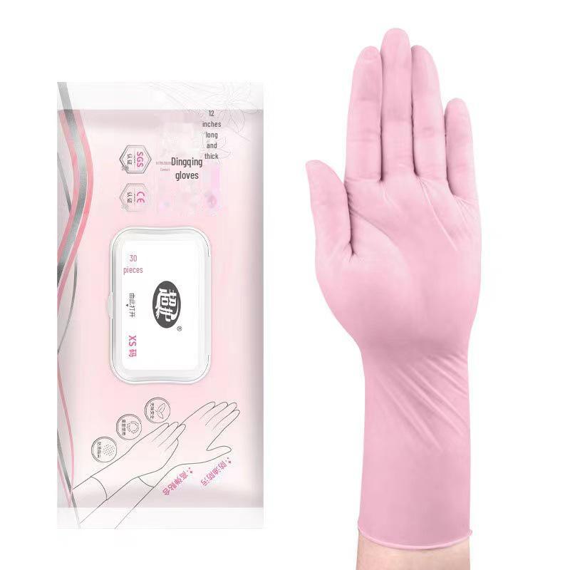 Durable Nitrile Dishwashing Gloves for Women - Food Grade, Thickened, Ideal for Kitchen & Housework Cleaning