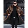 Men's Long Fur Coat Winter Warm Mink Coat Fat Jacket Loose Casual Windbreaker