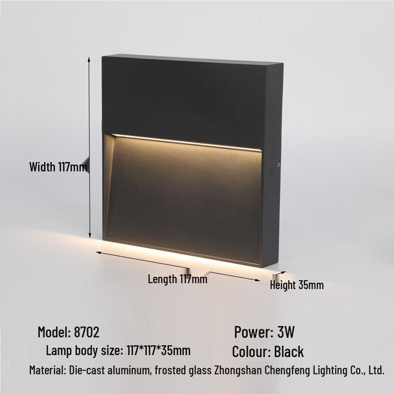 Водонепроницаемый светодиодный светильник для ступеней для наружных пандусов и углов, литой алюминиевый плинтусный светильник