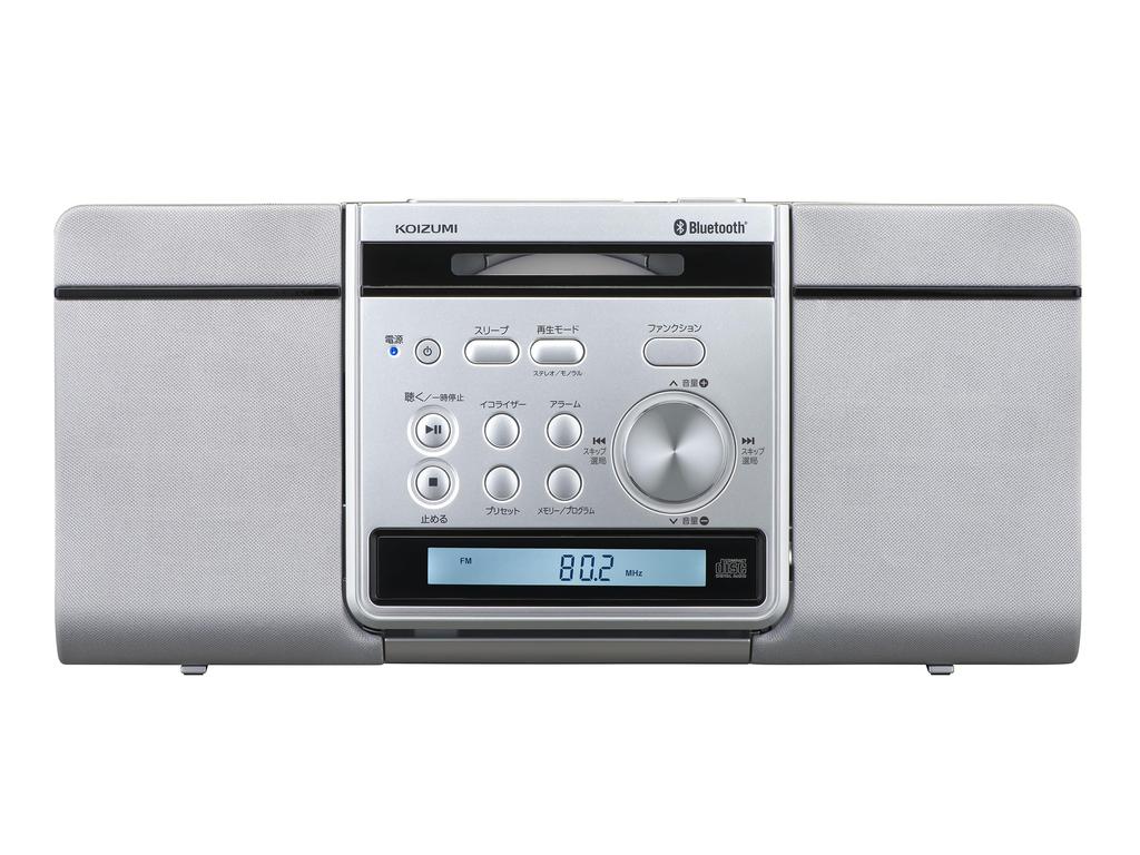 Koizumi Stereo CD System Bluetooth Compatible Wireless Slim Wall Mountable Silver SDB-4348/S