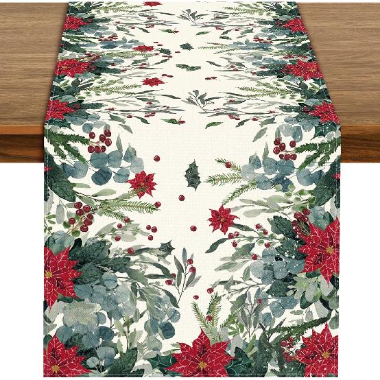 72 x 13 Inch Valentines Day Table Runner – Red and Pink Hearts with Love and XOXO Lettering, Polka Dot Heart Pattern for Dining Room, Kitchen, and