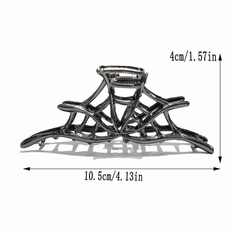 Новинка 2023 года, заколки для волос в виде скелета паука на Хэллоуин для женщин, ювелирные аксессуары, черный, серебристый, золотой, большая заколка, вечерние головные уборы