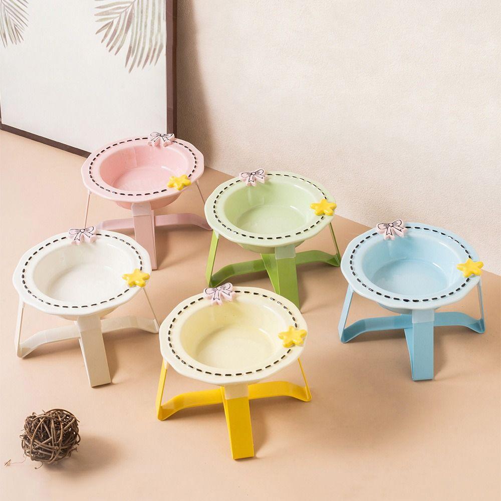 Anti Slip Cat Food Water Bowl Anti Vomiting Elevated Pet Feeder Bowl Ceramic Cat Bowl Pet Supplies