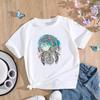 (Asian Size) Women Print Tee Top Dream Cute Lovely Watercolor Vintage Fashion T Shirt Woman Female Clothing Short Sleeve Graphic T-shirts